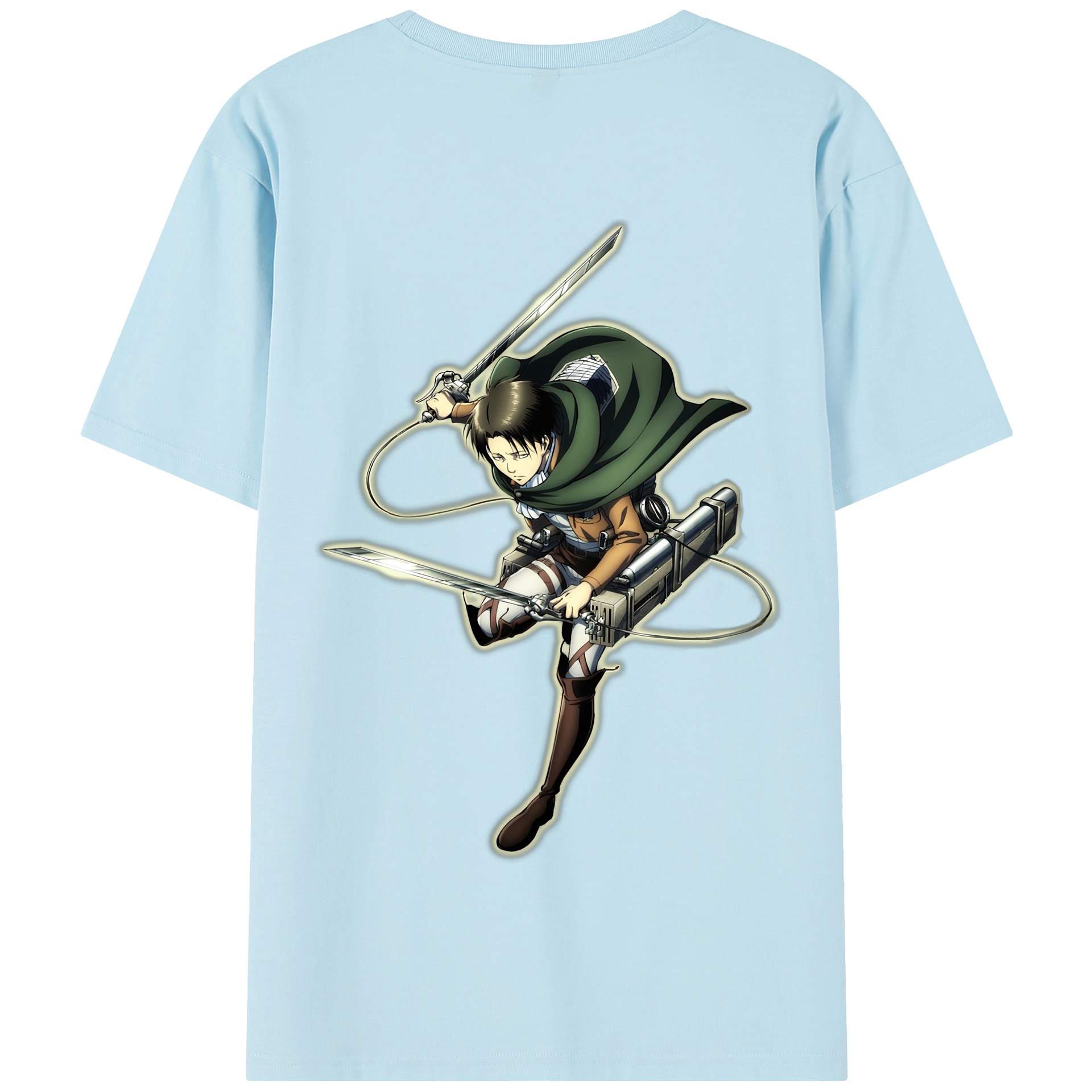 （画像用） 進撃の巨人 リヴァイ·アッカーマン Attack on Titan Levi Ackerman 綿100％半袖Tシャツ（背面プリント）